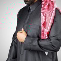 ثوب رجالي شتوي سحاب قلاب مطرز - راكز