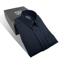 ثوب شبابي شتوي سحاب قلاب مقلم مطرز - راكز