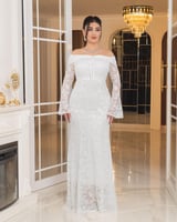 فستان همس الفخامة (ابيض)