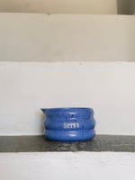 Matcha tea tools blue with small black dots