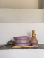 Matcha tea tools Pink with small black dots