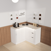 ركن قهوة بتصميم زاوية عصري أنيق,