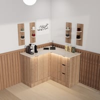 ركن قهوة بتصميم زاوية عصري أنيق,