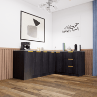 ركن قهوة بتصميم زاوية عصري أنيق,