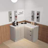 ركن قهوة بتصميم زاوية عصري أنيق,