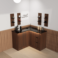 ركن قهوة بتصميم زاوية عصري أنيق,