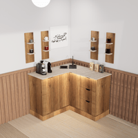 ركن قهوة بتصميم زاوية عصري أنيق,