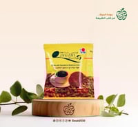 ظرف قهوة سوداء مع مسحوق الجانوديرما