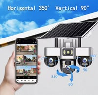 كاميرا طاقة شمسية 3 عدسات متحركة بنظام الشريحة