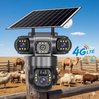 كاميرات طاقة شمسية بثلاث عدسات وبنظام الشريحة 4G