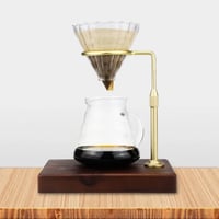 حامل اقماع التقطير مصنوع من الخشب v60 ألمنيوم بني...