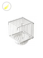 عش طيور خارجي حديد مع قاعدة بلاستيك STA لون ابيض