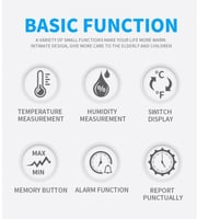 قارئ حرارة ورطوبة مع شاشة عرض