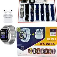 ساعة ذكية win max + سماعة ايربودز + 8 سوار ساعة -...