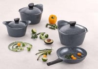 صاج قلي بيد لون رمادي لاهويا 28 سم