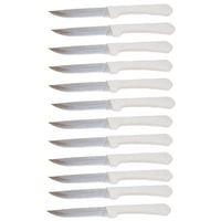 طقم سكين فاكهة منشار مقبض أبيض (12 قطعة)