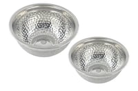 طاسه ستيل زبدية بنقوش دق الرمان (طقم قطعتين)