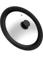 غطاء قدر زجاج بإطار ومقبض سيليكون (متعدد الاستخدام...