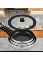 غطاء قدر زجاج بإطار ومقبض سيليكون (متعدد الاستخدام...