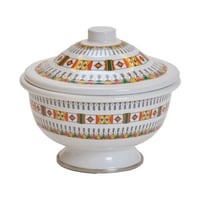 تمرية غضار نقشة تراثي متعددة الأحجام لون أبيض من ب...