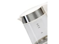 غلاية ماء زجاج بادريق، 1.7 لتر، لون أبيض وشفاف