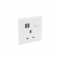 فيش 13 أمبير مفرد ثنائي القطبية مع مخرجين USB اينو...