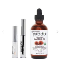 زيت الخروع النقي والعضوي مع مجموعة فرش إضافية - 11...