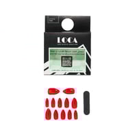 لوكا اظافر صناعية لصق ذاتي لون أحمر شكل ستيليتو