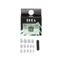 لوكا اظافر صناعية لصق ذاتي لون فضي لامع شكل اوفال