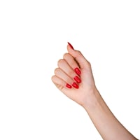 لوكا اظافر صناعية لصق ذاتي - لون أحمر - شكل أوفال