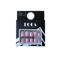 لوكا اظافر صناعية لصق ذاتي لون وردي لحمي شكل اوفال