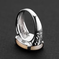 خاتم ملكي مخالب بتصميم عثماني فضة عيار 925 - ازرق...