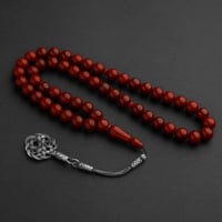 سبحة سندلوس عثماني شكة فضه - احمر زعفراني