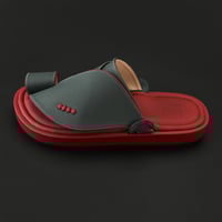 حذاء شرقي مُلبس جلد بتصميم كلاسيكي - رصاصي و جملي