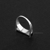 خاتم ملكي مستطيل عيار 925 - اسود