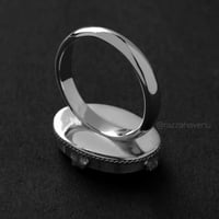 خاتم ملكي مقبض كلاسيكي فضه عيار 925 - ازرق معرق