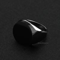 خاتم رسمي دائري عيار 925 - اسود