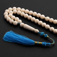 مسباح بكلايت دائري كركوشة تفصال - بيج و سماوي