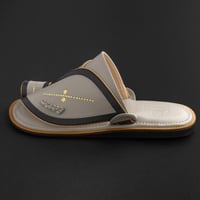 حذاء شرقي تطريز يدوي - رصاصي كحلي