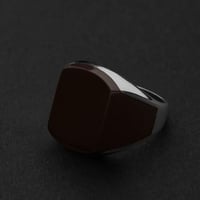 خاتم رسمي بتصميم كلاسيك فضة عيار 925 - بني