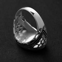 خاتم عثماني متميز فضه عيار 925 - احمر كبدي