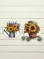 ستيكرات وملصقات عباد الشمس (١٢ ملصق دائري )