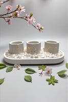 طقم حامل شموع + صينيه