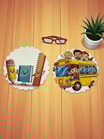 ستيكرات وملصقات مدرسيه ( ١٢ ملصق دائري)