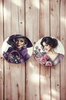 ستيكرات وملصقات فتاة البنفسح (١٢ ملصق)