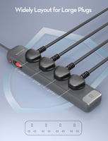 توصيلة راف باور 4 منافذ بقوة 3150 واط - رمادي