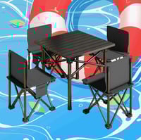 طاولة وكرسيين قابلة للطي للتخييم