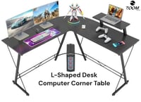 طاولة قيمنق - مكتب كمبيوتر بتصميم على شكل حرف L مو...