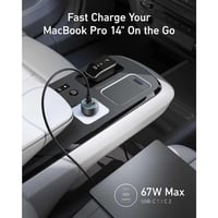 فيش سيارة أنكر بقوة 67 واط منفذين تايب سي ومنفذ US...