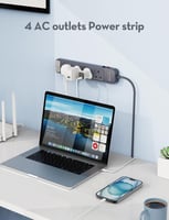 توصيلة راف باور 4 منافذ بقوة 3150 واط - رمادي